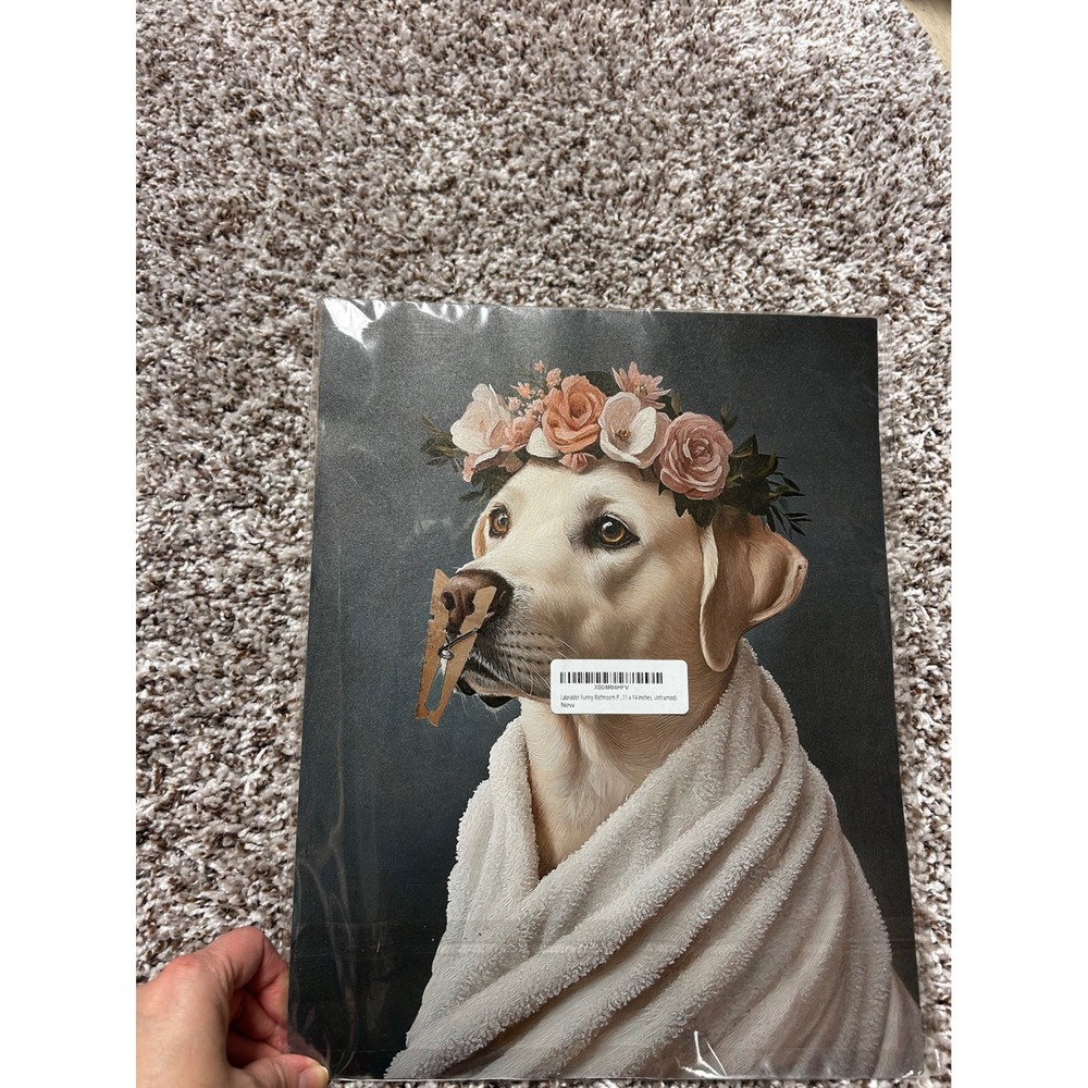 Funny Labrador Retriever Bathroom Wall Art Print 11x14 Unframed Dog Spa Decor